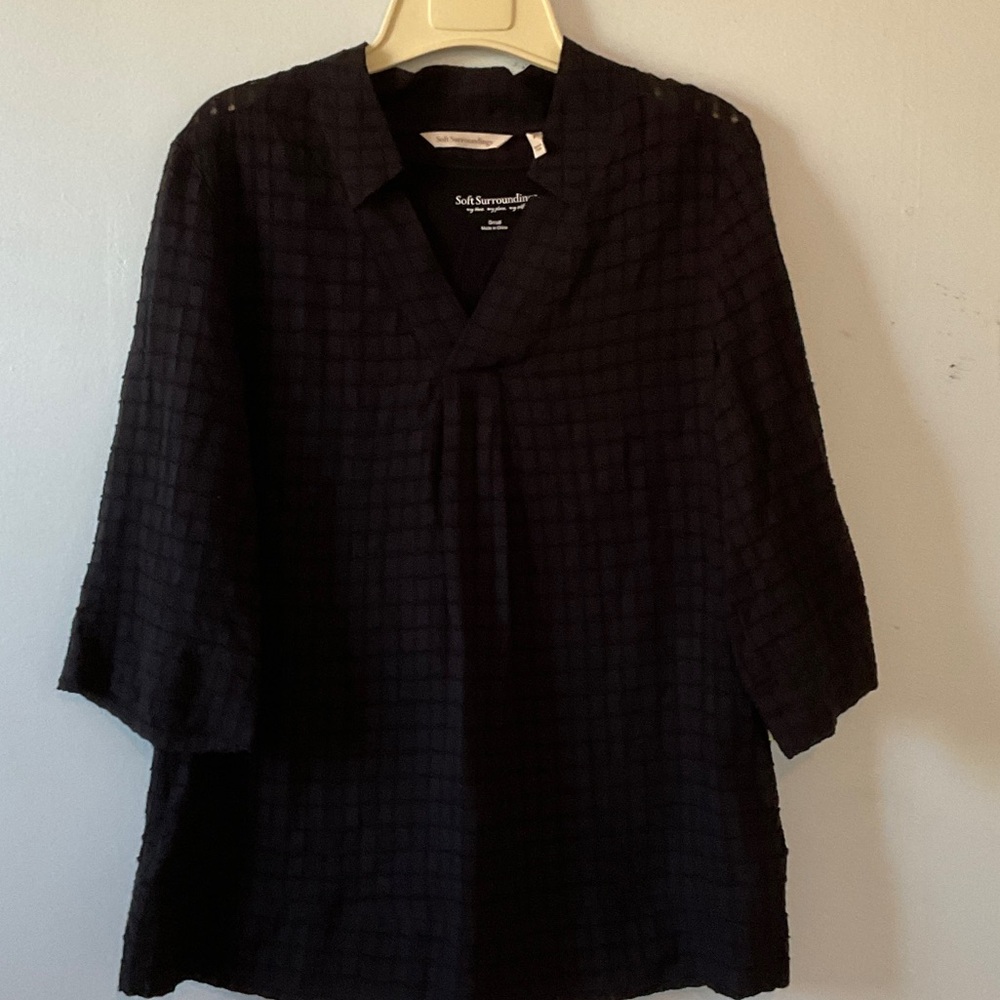 Soft Surroundings Black Top with Matching Tank Top